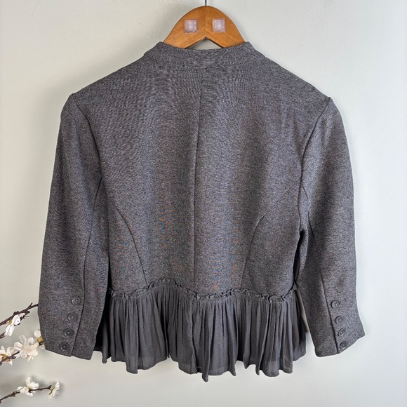 Torrid GREY Ponte Fabric Mixed Peplum Blazer Size 00X - Picture 4 of 4